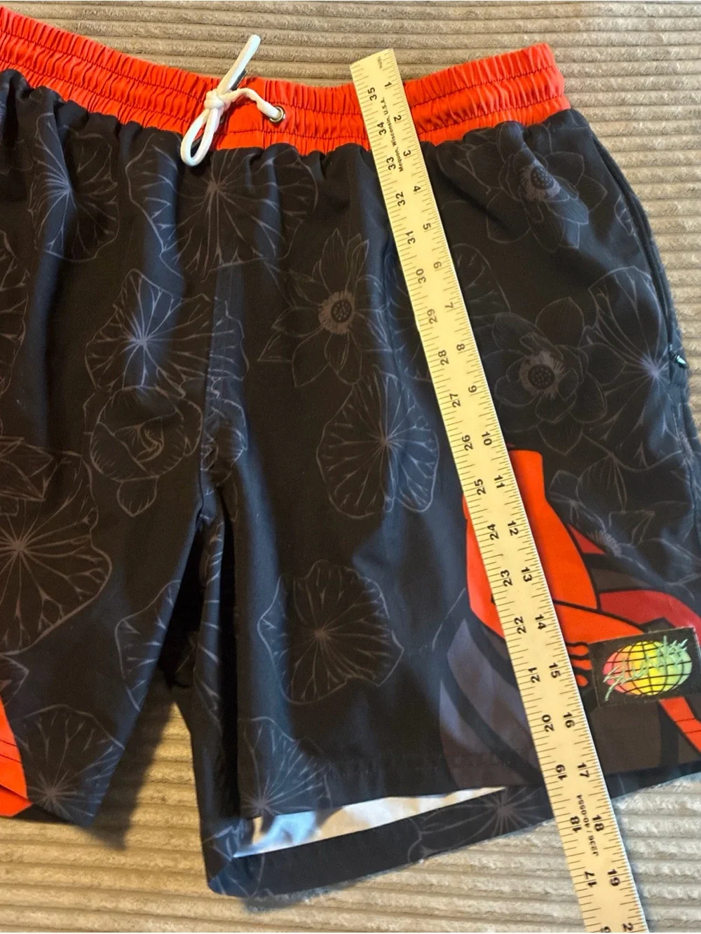 Slunks Men's Super Super Rare Size XL Frog Flower Theme Black And Orange Nwot